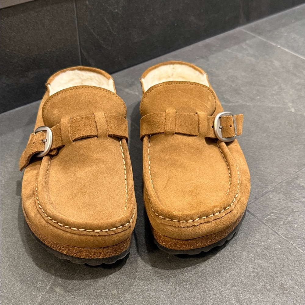 Birkenstock Brown Suede Loafers/clogs/mules.  Size 40